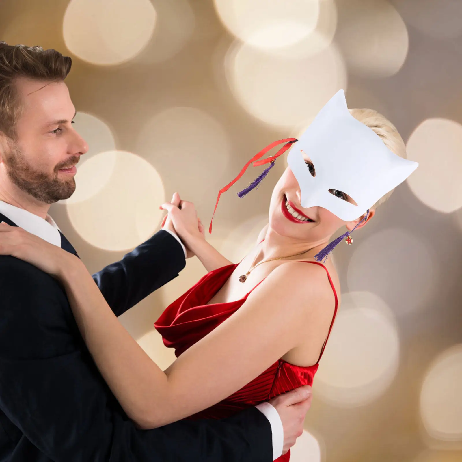 

2Pcs PVC Masquerade Blank Masks DIY Unpainted Fox Mask Costume Painting Prom Party Cosplay Supplies Masquerade Mask