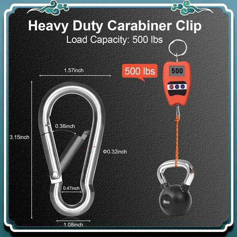 

Reliable 10 Pack Stainless Steel Carabiner Clip Heavy Duty Spring Snap Hook Carabiner Clips 1.97 Inch