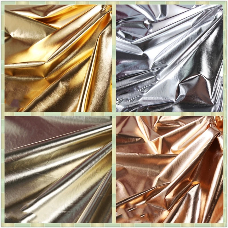 Fabric Gold Silver Soft Mirror Fabric Ultra-thin Gilding Thin Breathable Spring Summer Wholesale Cloth for Sewing Meters Diy