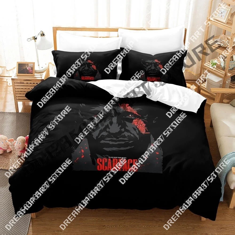3D Print Fashion Scarface Bedding Set Twin Queen King Full Size Single Double Duvet Cover Pillowcase Bed Boys Girls Adults