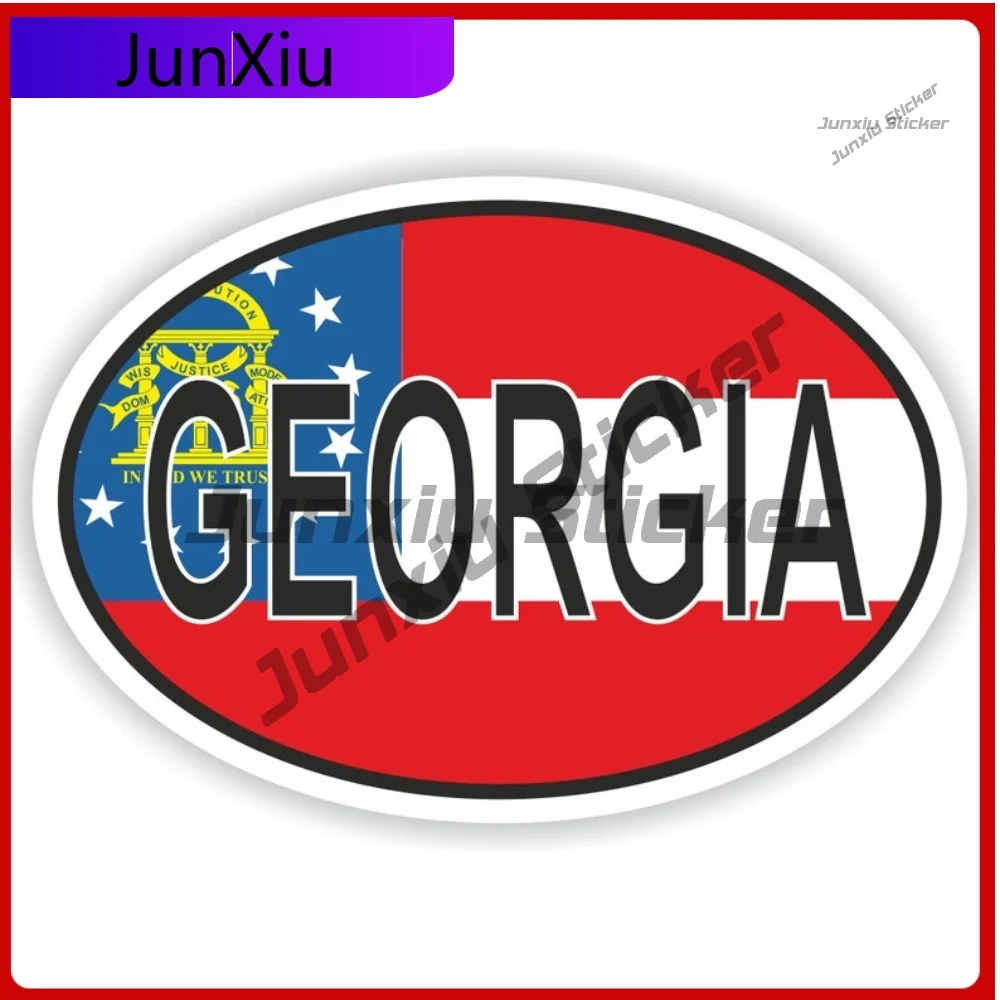 

Georgia Usa City Oval Flag Sticker Scratch Cover Vinyl Decals Graphics Waterproof Decals Custom Vinyl Decals For Car Stickers