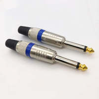 2pcs Audio Plug Jack 6.5 Amplifier Microphone Plug 6.35mm Connector  1/4\