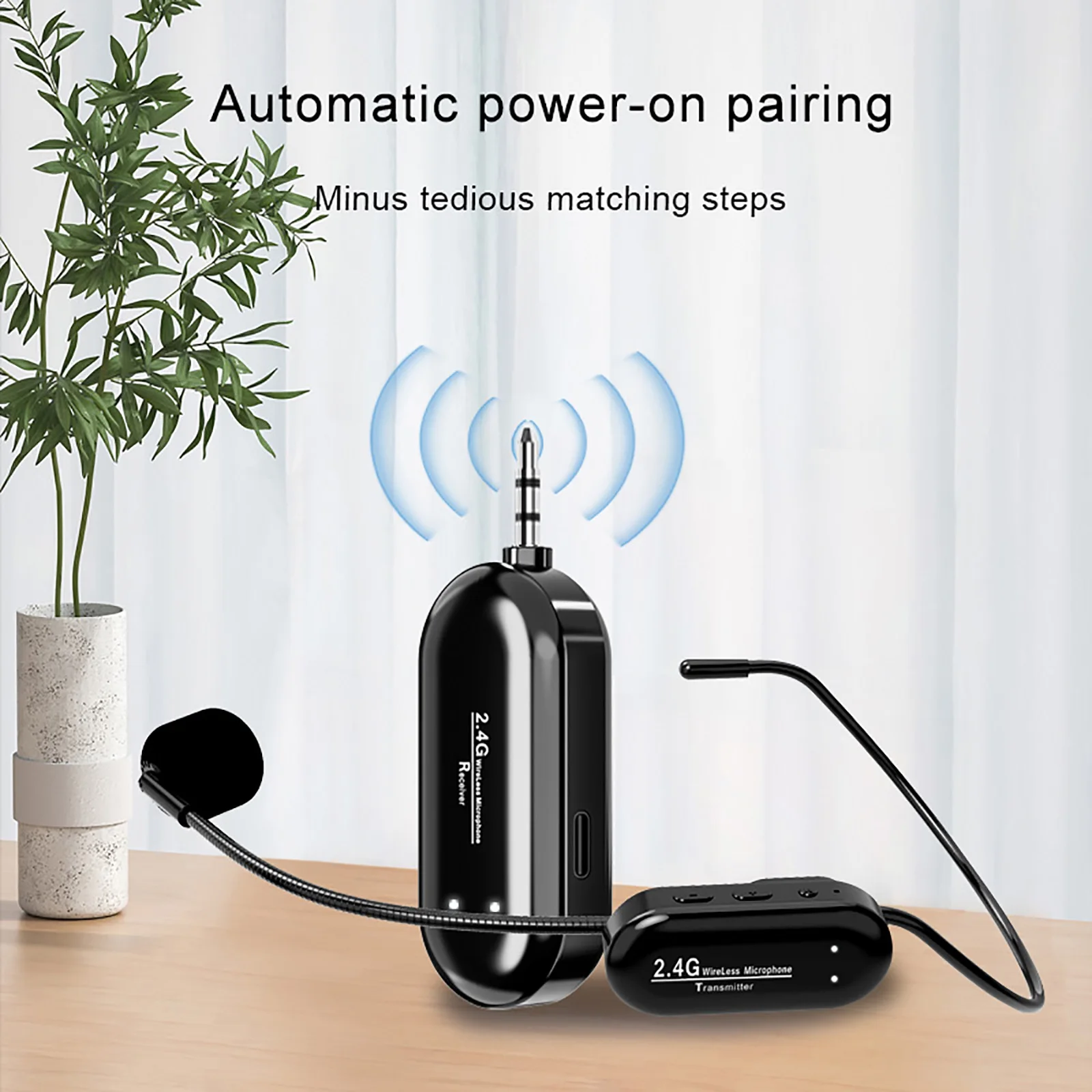 UHF Headset Microfone Sem Fio, Universal Sistema Mic portátil para Amplificador Player, alto-falante desempenho ao ar livre, 2.4G