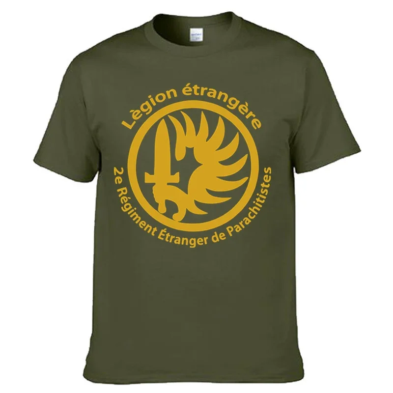 Camiseta de manga corta de algodón para hombre, camisa del ejército de guerra de fuerzas especiales de la legión extranjera francesa, Tops