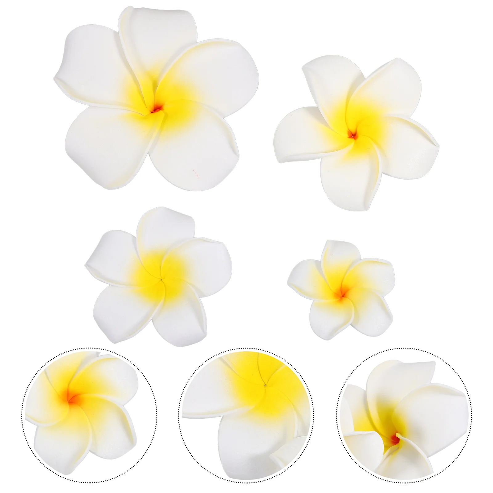 

4 Pcs Yellow Flower Hair Clips Headdress for Girl Orchid Women's Party Accessories Bridal Wedding Hairclip Tropical Beach