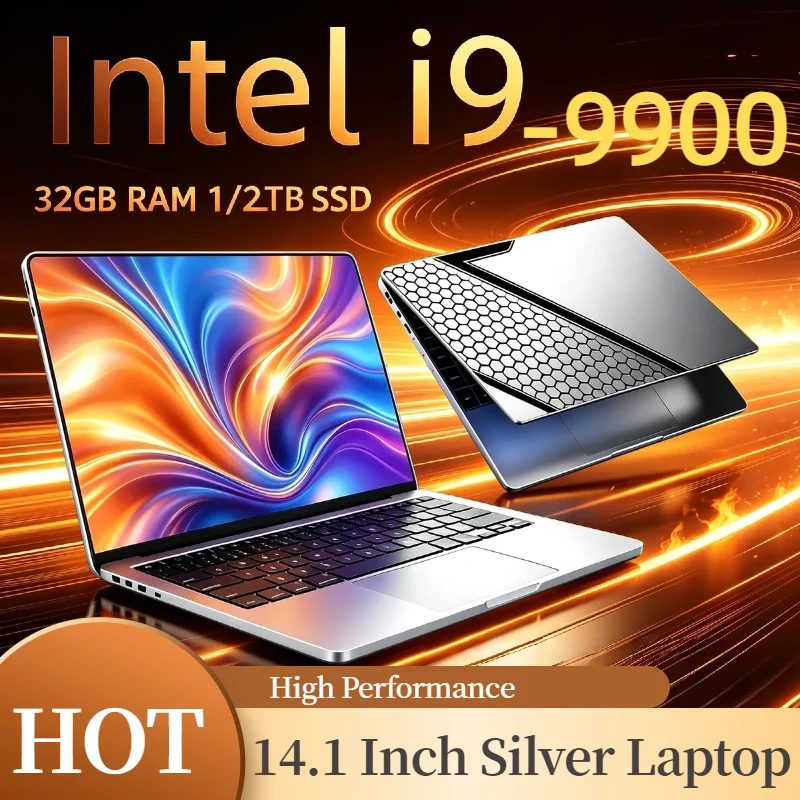 14.1 Inch High‑Performance Ultra‑Slim Notebook PC Intel Core i9‑9900 Business Laptop 32GB RAM 2TB SSD Windows For Work & Game