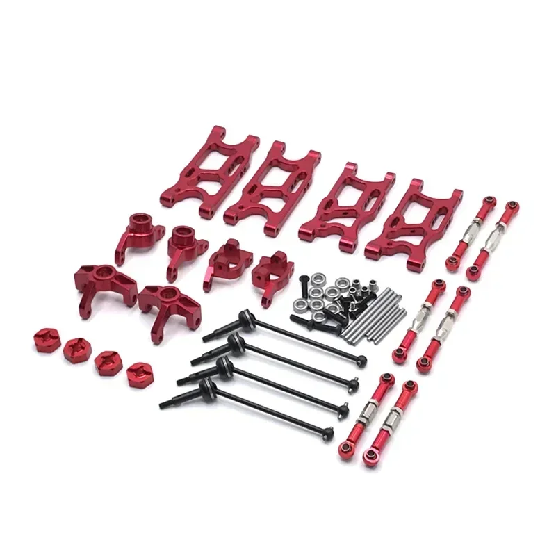 LC 레이싱 1/14 WLtoys 144001 1/12 124016-17-18-19 RC 카 업그레이드 부품, 타이 로드, 스티어링 컵, 스윙 암, 9 개