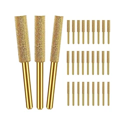 30Pcs Diamond Chainsaw Sharpener 3 Size Chainsaw Sharpener Bits, For Chain Saw, (5/32Inch, 3/16Inch, 7/32Inch)