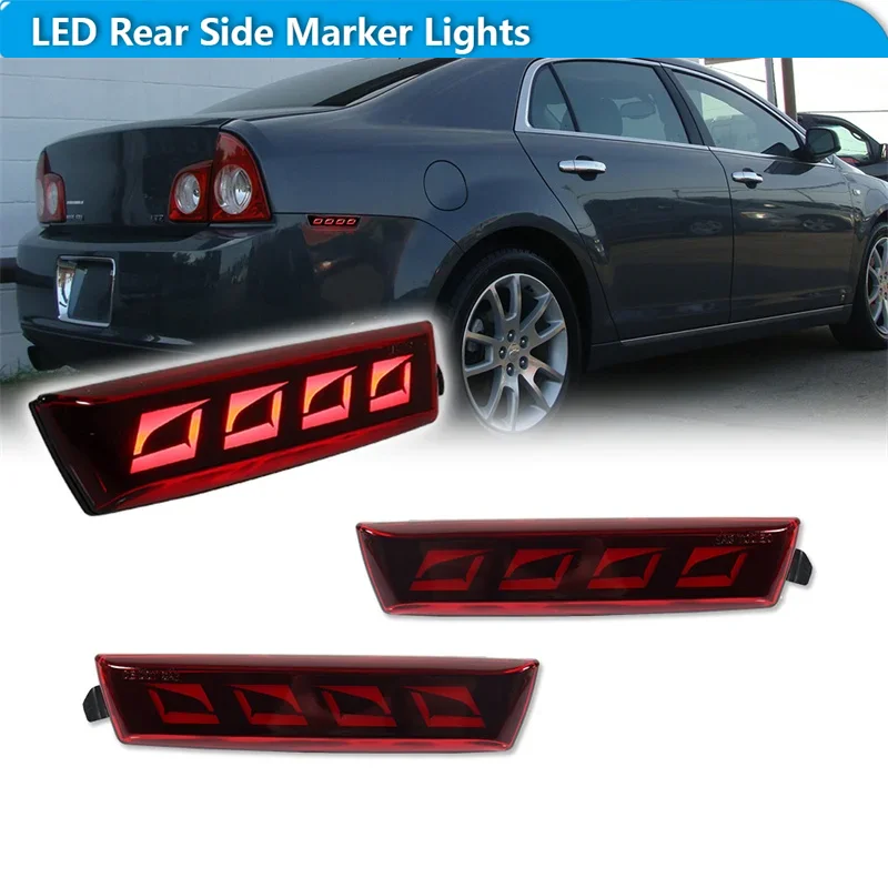 

Для Chevrolet Malibu 2008 2009 2010 2011 2012, красный светодиодный задний бампер автомобиля, боковые габаритные огни, стояночные огни в сборе, фары на крыле