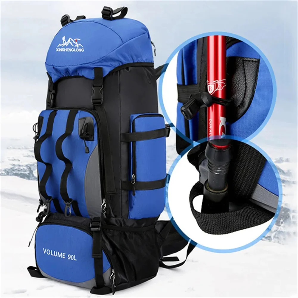 XOKY-mochila impermeable de gran capacidad para hombre, bolsa de senderismo, Camping, viaje, deportes al aire libre, equipo de Camping, 90L