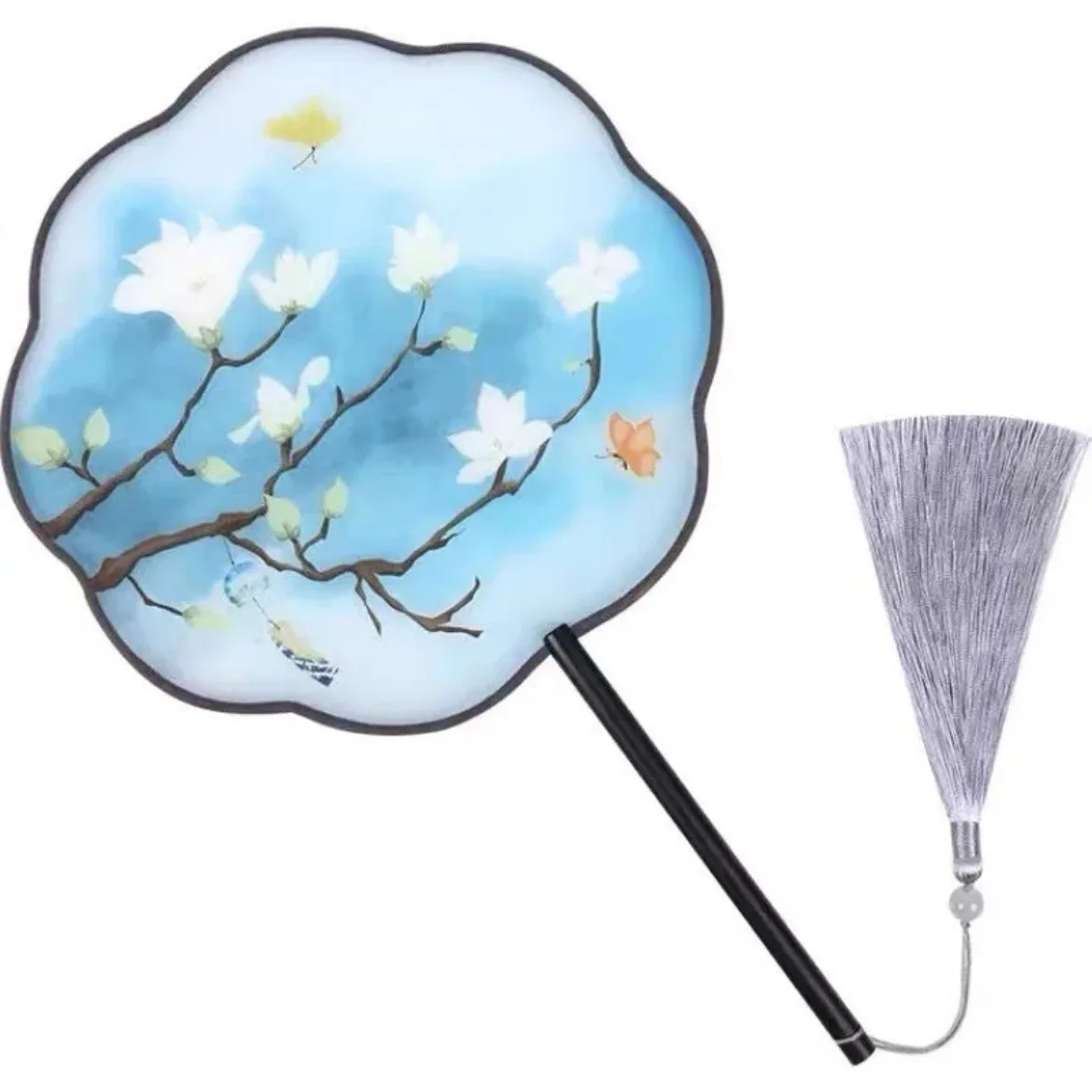 Eight-petal Translucent Long-handled Ancient-style Hanfu Photography Props Palace Fan Classical Dance Performance Cheongsam Fan