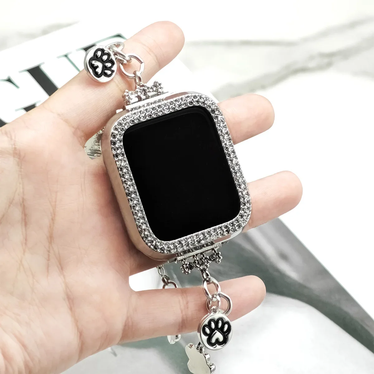 متوافق مع ساعة أبل أبل باندورا سلسلة مزدوجة رعاية الدب الفرقة سلسلة 8 7 6 5 4 3 2 1 SE Gen 38/40/41mm 42/44/45/ # الفرقة