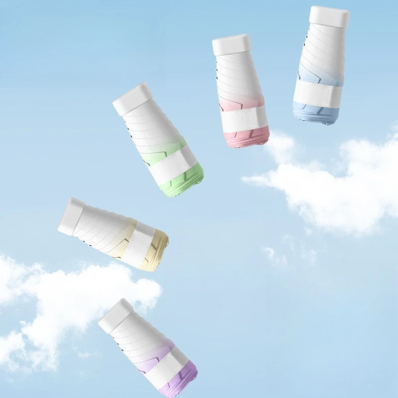 

Пятистворчатый зонт с плоской ручкой, постепенный сменный зонт, женский анти-ультрафиолетовый студенческий мини-портативный компактный