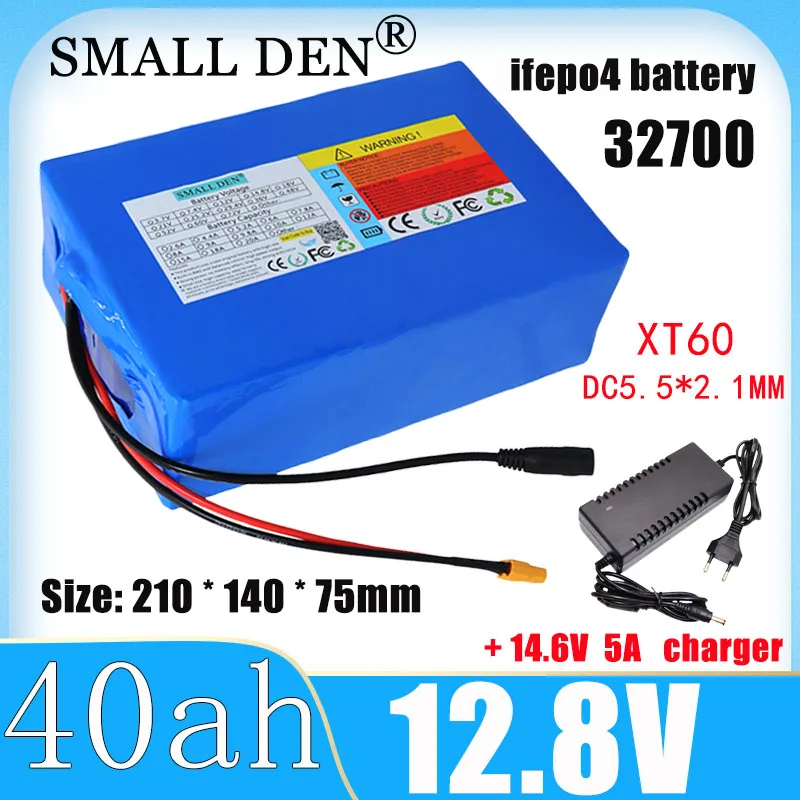 

12.8V 40Ah 21Ah 14Ah Lifepo4 battery pack 4S6P 32700 with 40A same port balanced BMS 12V power rechargeable battery