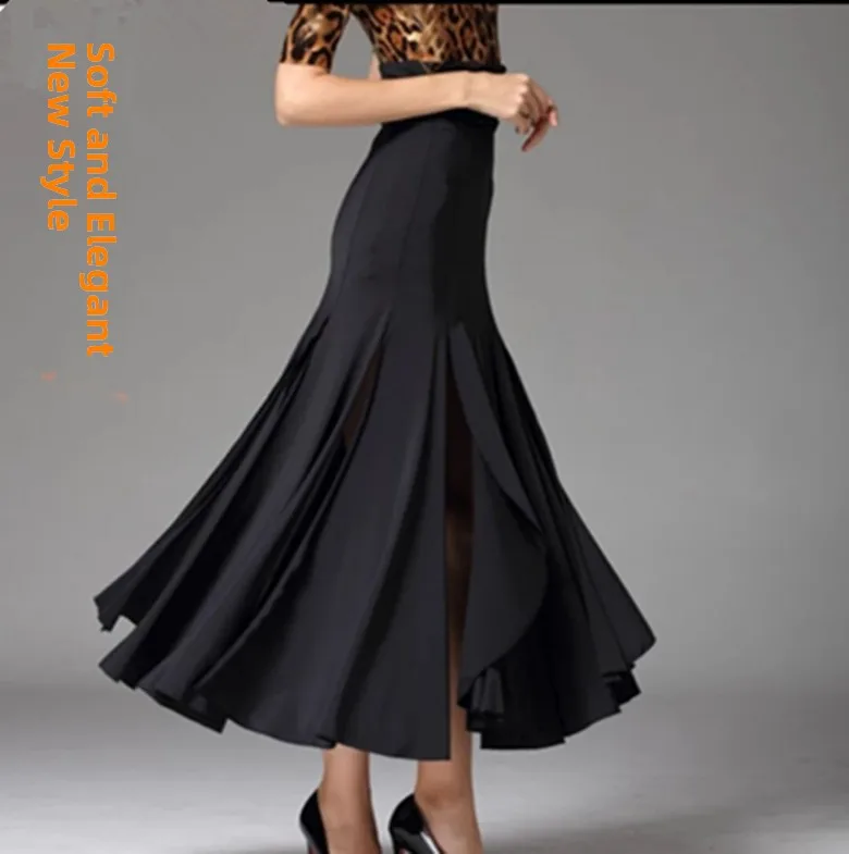 

Modern Large Skirt Dance Performance Practice Skirt Social Dance Split Skirt Waltz Skirt RMI New Sle Soft And Beautiful Dan...
