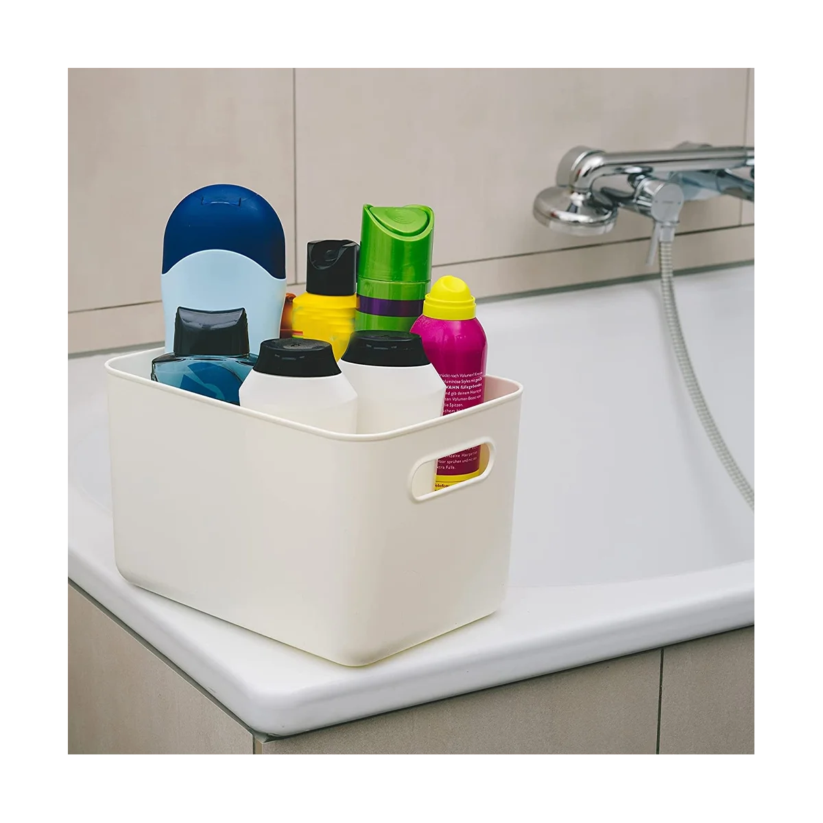 Plastic Storage Boxes - 6 Plastic Baskets for Bathroom Storage, and Office Storage (6 Pack)