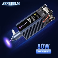 AENBUSLM 40W 80W Air Assist Metal Nozzle Laser Head 450nm Blue Light Laser Module for CNC Laser Engraver Wood Cutting DIY Tools