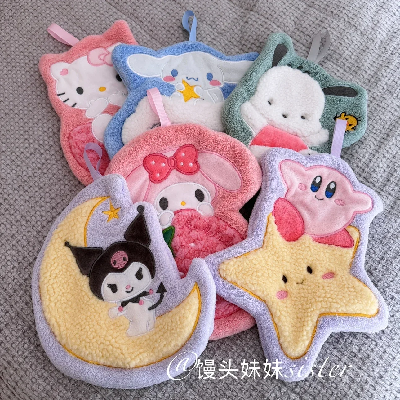 Sanrio Cartoon Hand Towel My Melody Kuromi Cinnamoroll Towels Double-thickness Absorbent Bathroom Cleaning Dishcloths Girl