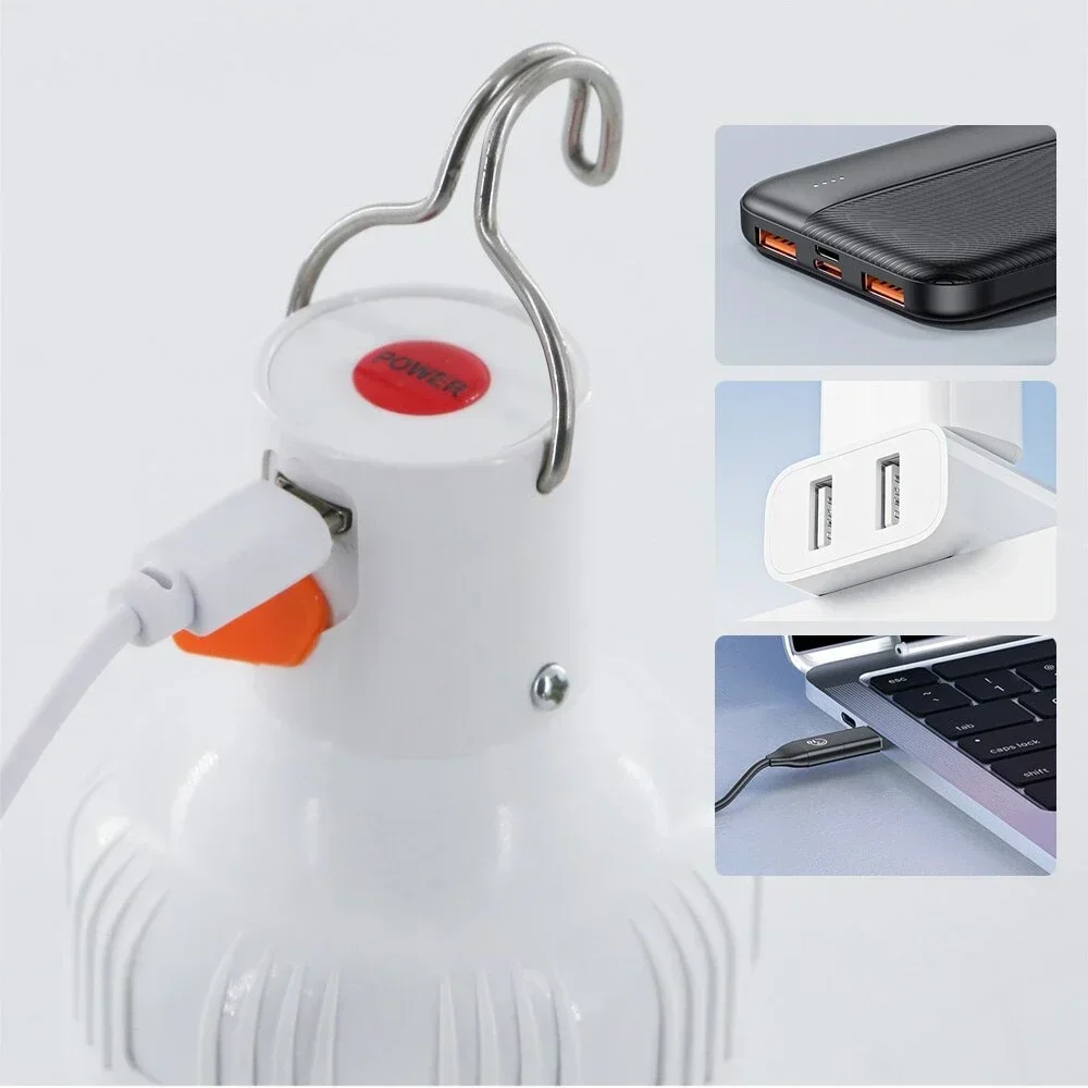 1pc oplaadbare LED draagbare noodverlichting voor binnen en buiten (met batterij) flits BBQ-tent campinglicht verlichting lamp lantaarn