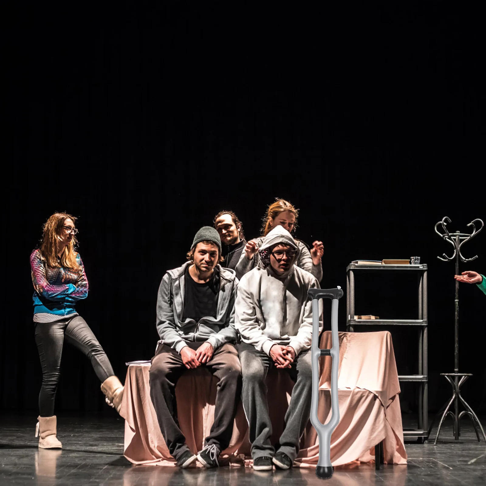 

2Pcs Inflatable Walking Sticks Simulation Props Party Prank Performance Accessories Funny Costume Crutches for Halloween