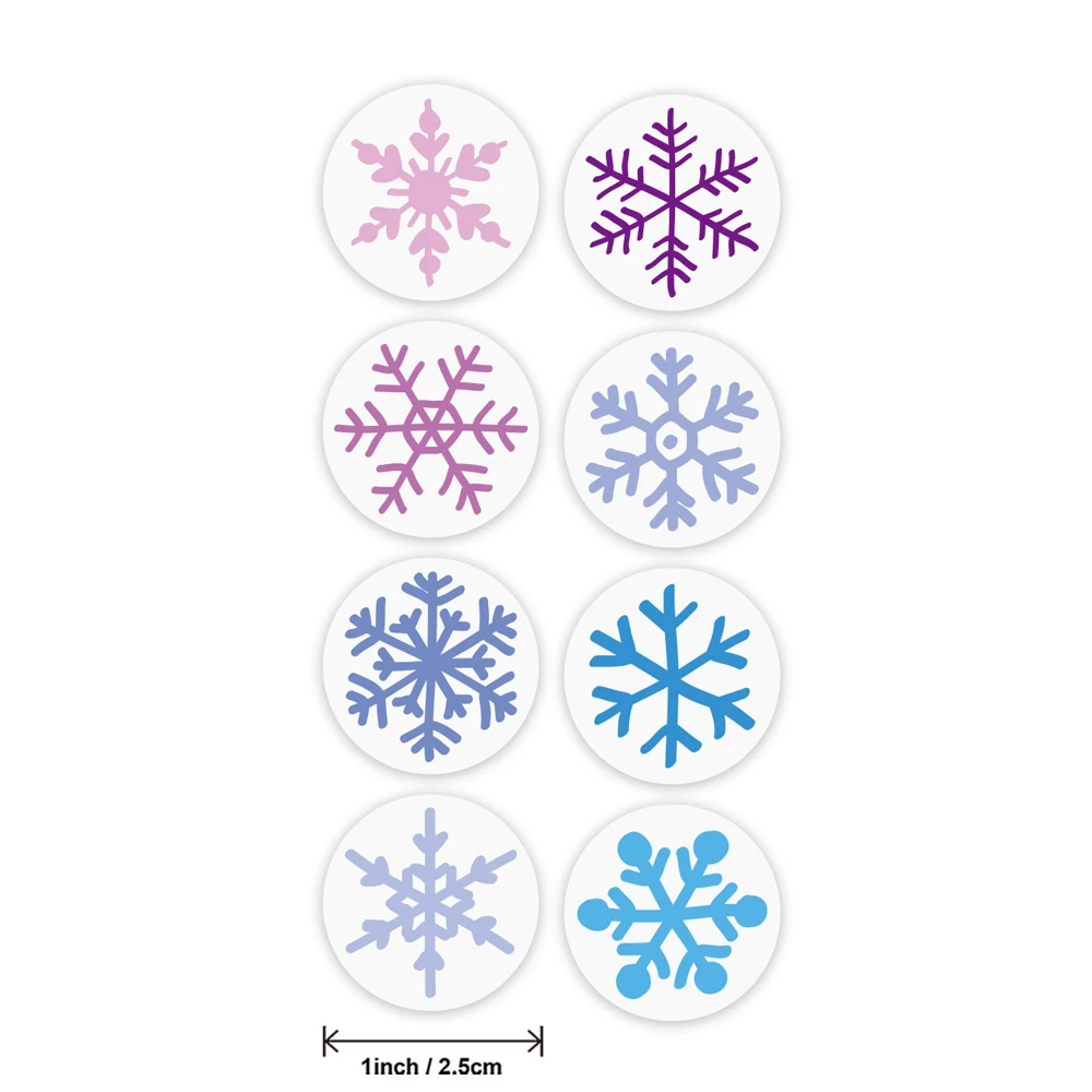 50-500Pcs Merry Christmas Stickers Color Snowflake Sticker Design Labels For Christmas Gift Decor Labels Scrapbooking Stationery