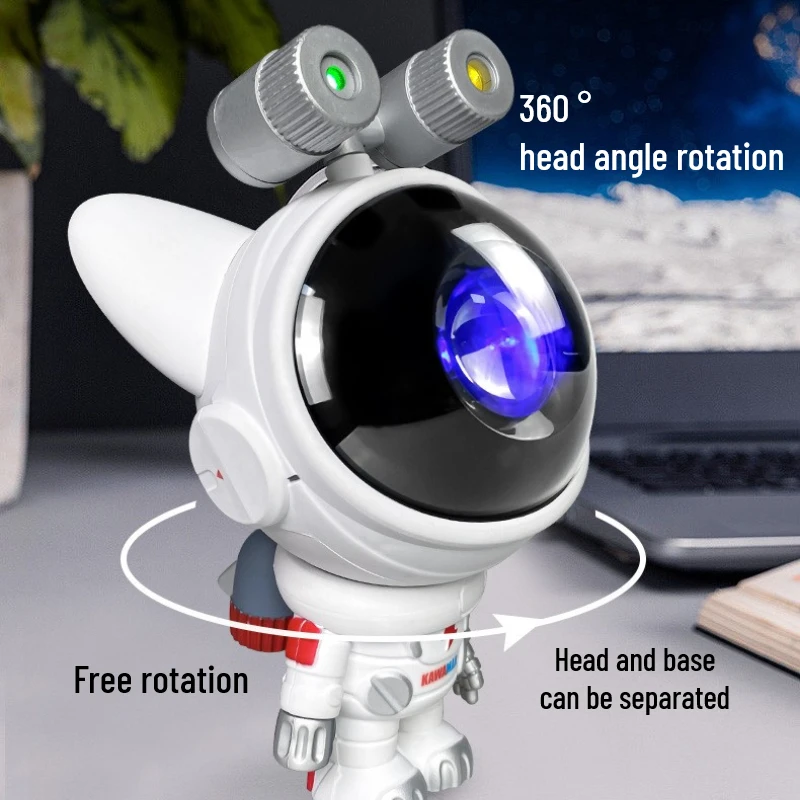 Proiettore LED Galaxy Star proiettore telecomando USB 360 ° luce notturna stellata regolabile cane astronauta staccabile Decor