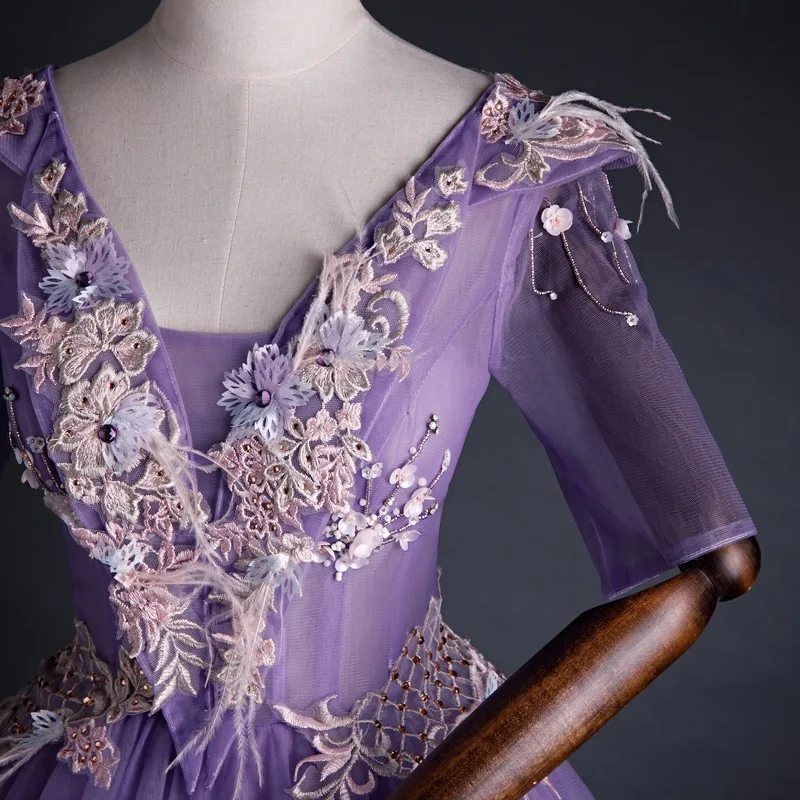 Sukienka na jesień 2026, nowa, z paskami, na występy, sceniczna, solo, fioletowa, wieczorowa, dla studentów, na egzamin artystyczny, do występów wokalnych, na spotkanie roczne, dla prowadzącego.