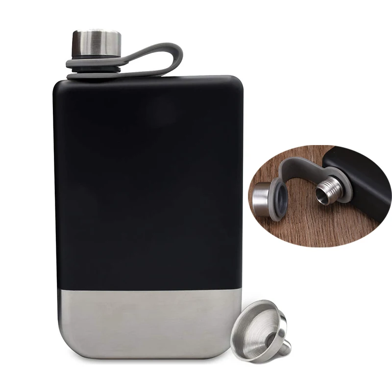 

9 Oz Premium Hip Flask for Whiskey Stainless Steel Leakproof Wine Flask with Funnel Portable Wine Bottle for Camping Bar Tools