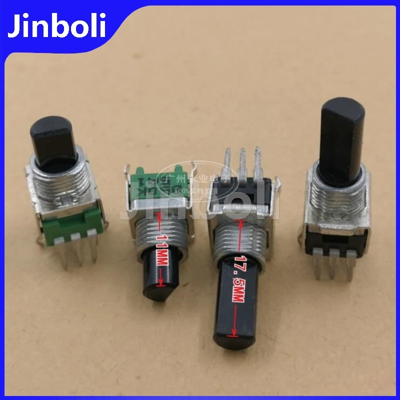 2PCS RK09 Type Single Vertical 3Pins B50K Amplifier Volume Audio Adjustment Adjustable Potentiometer Half Shaft Length 11/17.5MM