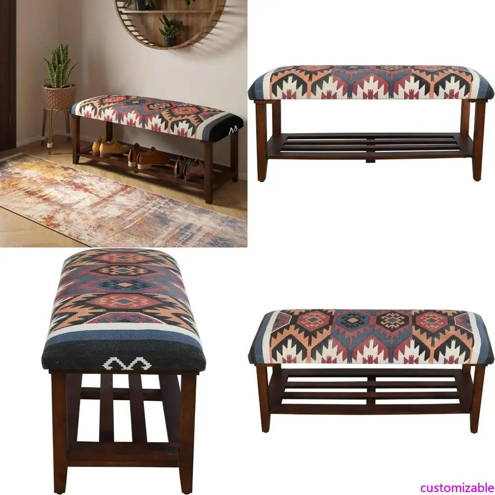 مقعد منجد لغرفة النوم - أثاث منزلي أحمر مصنوع يدويًا من LR للمدخل والبهو وغرفة المعيشة وغرفة الطين والممر