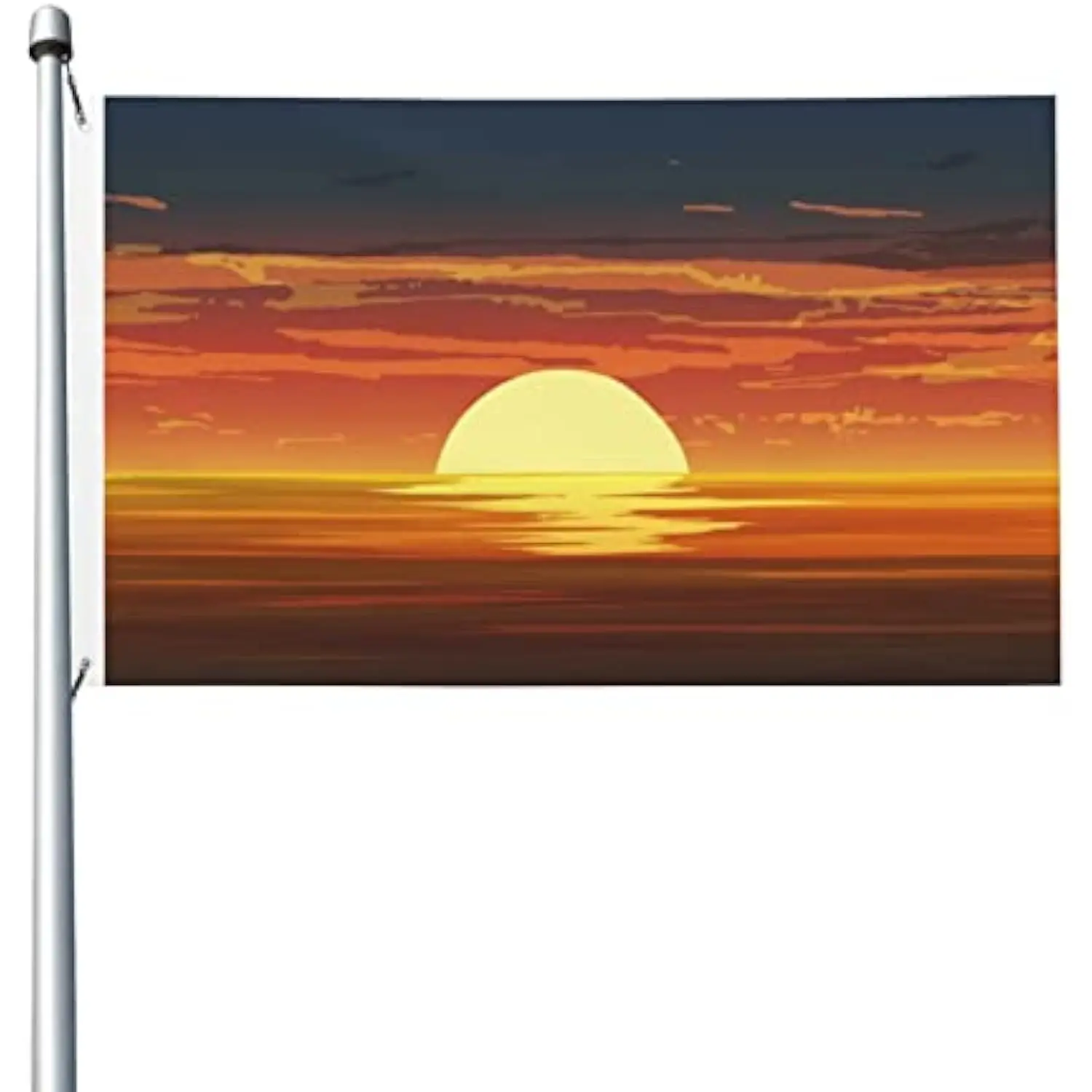Sunset Orange Sky Ocean Sunrise Landscape Polyester Flag Durable Outdoor Garden Banner 3x5FT 4x6FT