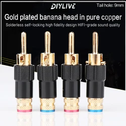 DIYLIVE PS-109 self-locking solderless plating man HIFI fever speaker speaker plug banana head terminal