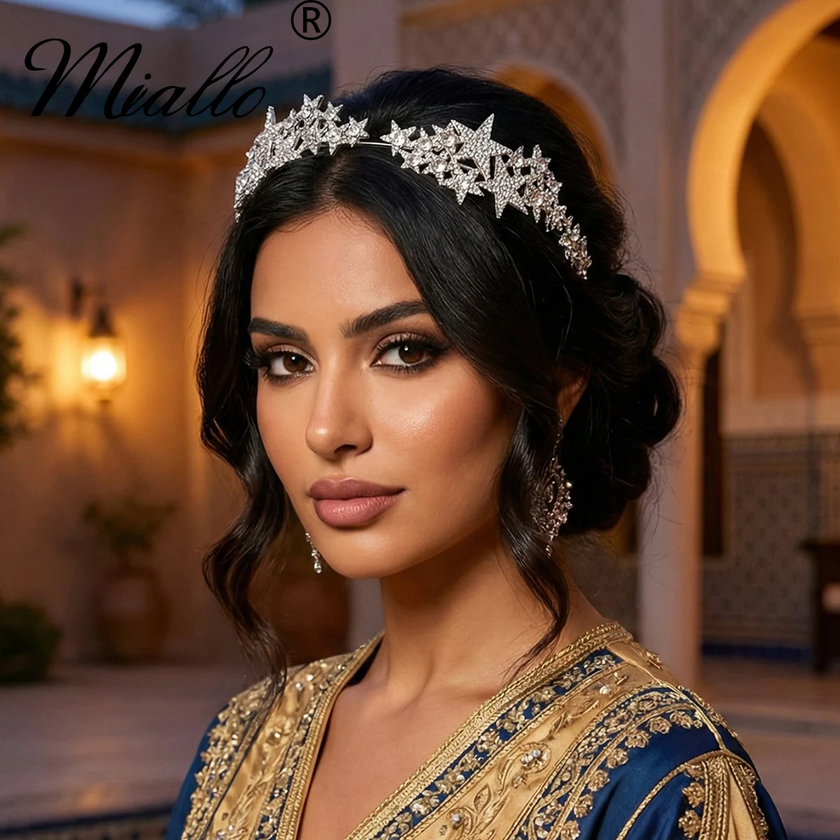 

Модная повязка для волос Miallo Fashion Stars со стразами, серебряная хрустальная тиара для невесты, свадебные аксессуары для волос, головные украшения в подарок