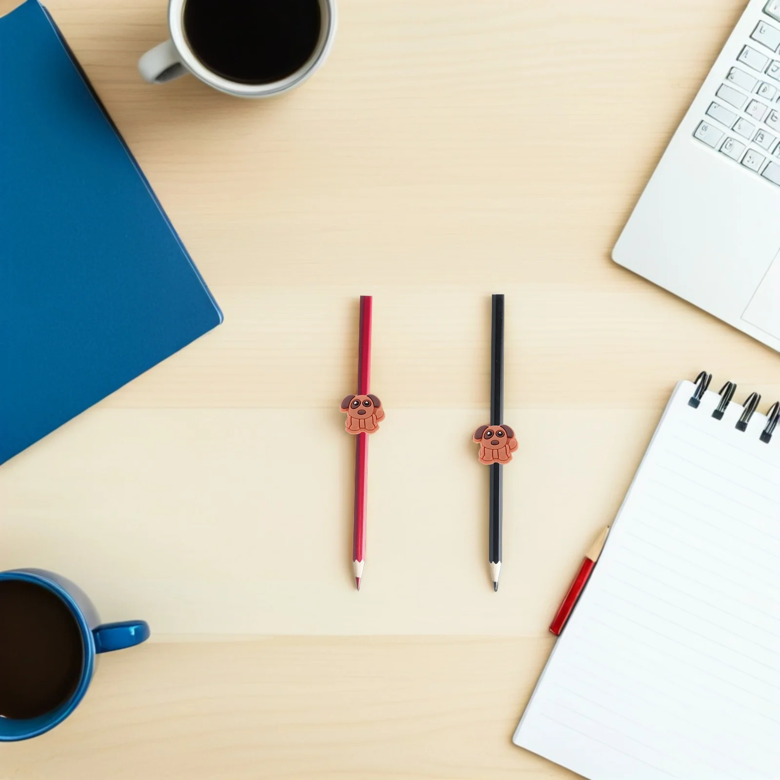 

40pcs Animal Pencil Topper Dog Shaped Pvc Pencil Clips For Students Classroom Rewards School Supplies Decorations Kids Back To