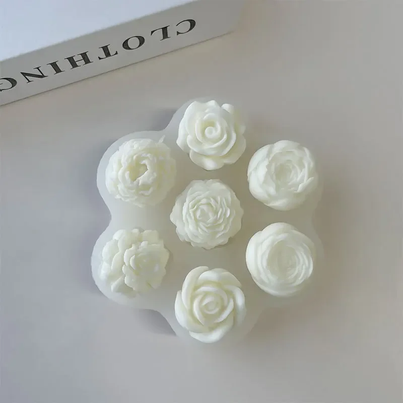 DIY Rose Peony Flower Silicone Mold Aroma Candle Plaster Ornament Handmade Soap Making Mould Craft Decor Casting Tool