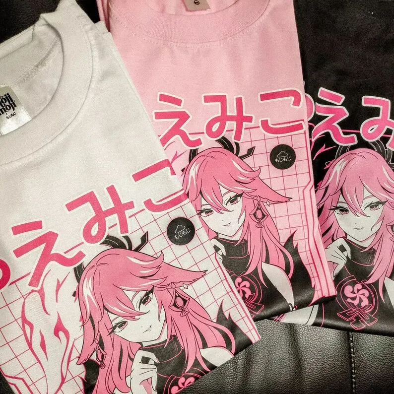 Genshin Shirt Yae Miko FRONT PRINT, Genshin Impact Tshirt, Gamer Shirt, Yae Miko Merch, Fan Merch, Gaming Shirt, Genshin Shirt