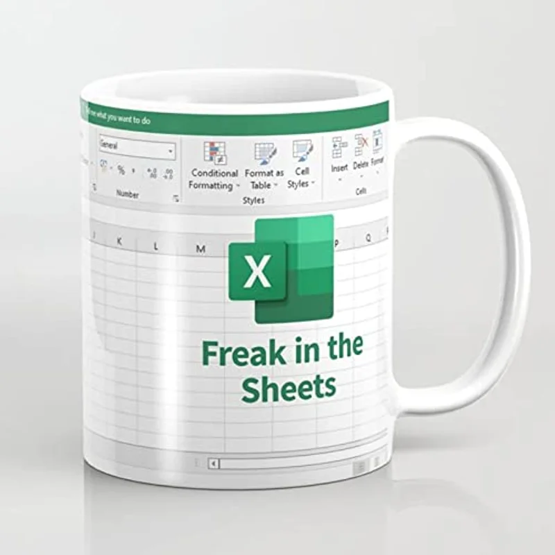 Vaso Freak In The Sheets Excel, taza de hoja de cálculo, Regalos divertidos para mujeres y hombres, taza de contador, taza de cumpleaños 11 Oz