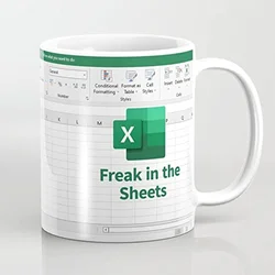 Vaso Freak In The Sheets Excel, taza de hoja de cálculo, Regalos divertidos para mujeres y hombres, taza de contador, taza de cumpleaños 11 Oz