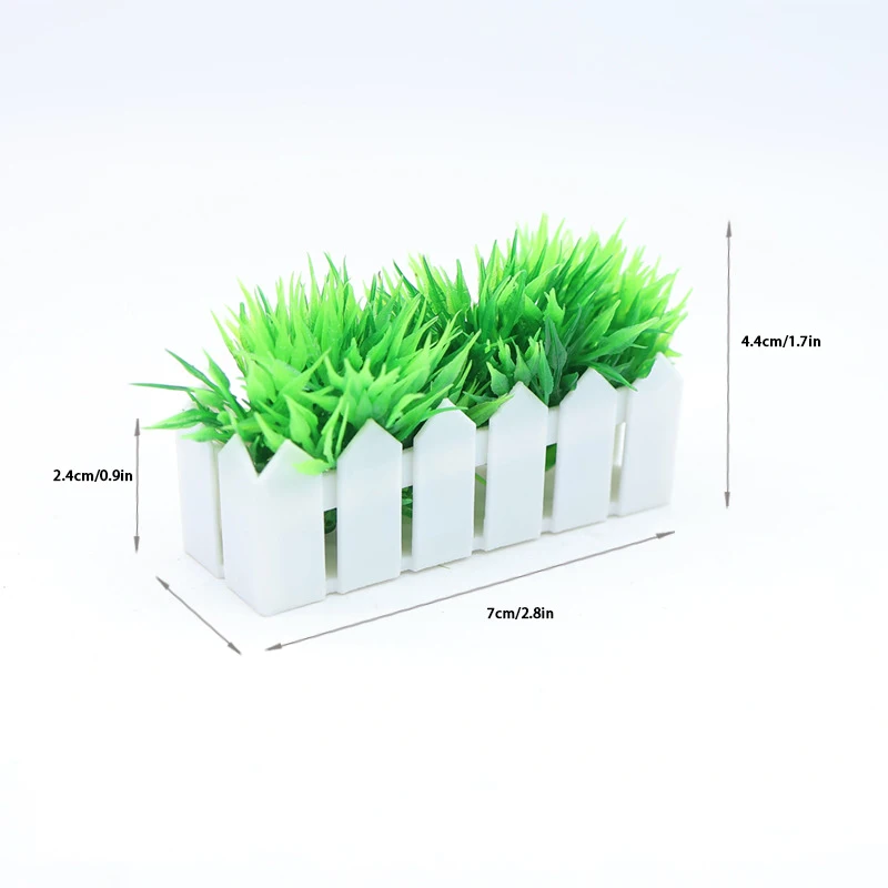1/12 Dollhouse Simulation Grass Green Plant Fence Model Miniature Garden Decoration Dolls House Accessories
