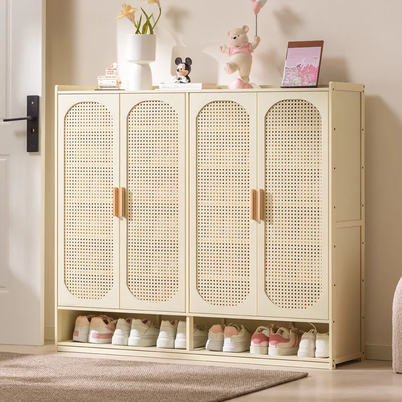 

Cream wind arc door shoe cabinet living room household entrance entrance multi-layer shoe rack dormitory storage cabinet storage