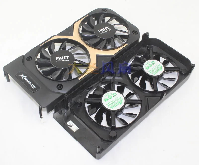 Original FD8015H12S DC12V 0.32A for palit geforce gtx 1050 ti dual Graphics card cooling fan 1set (shell + 2pcs)