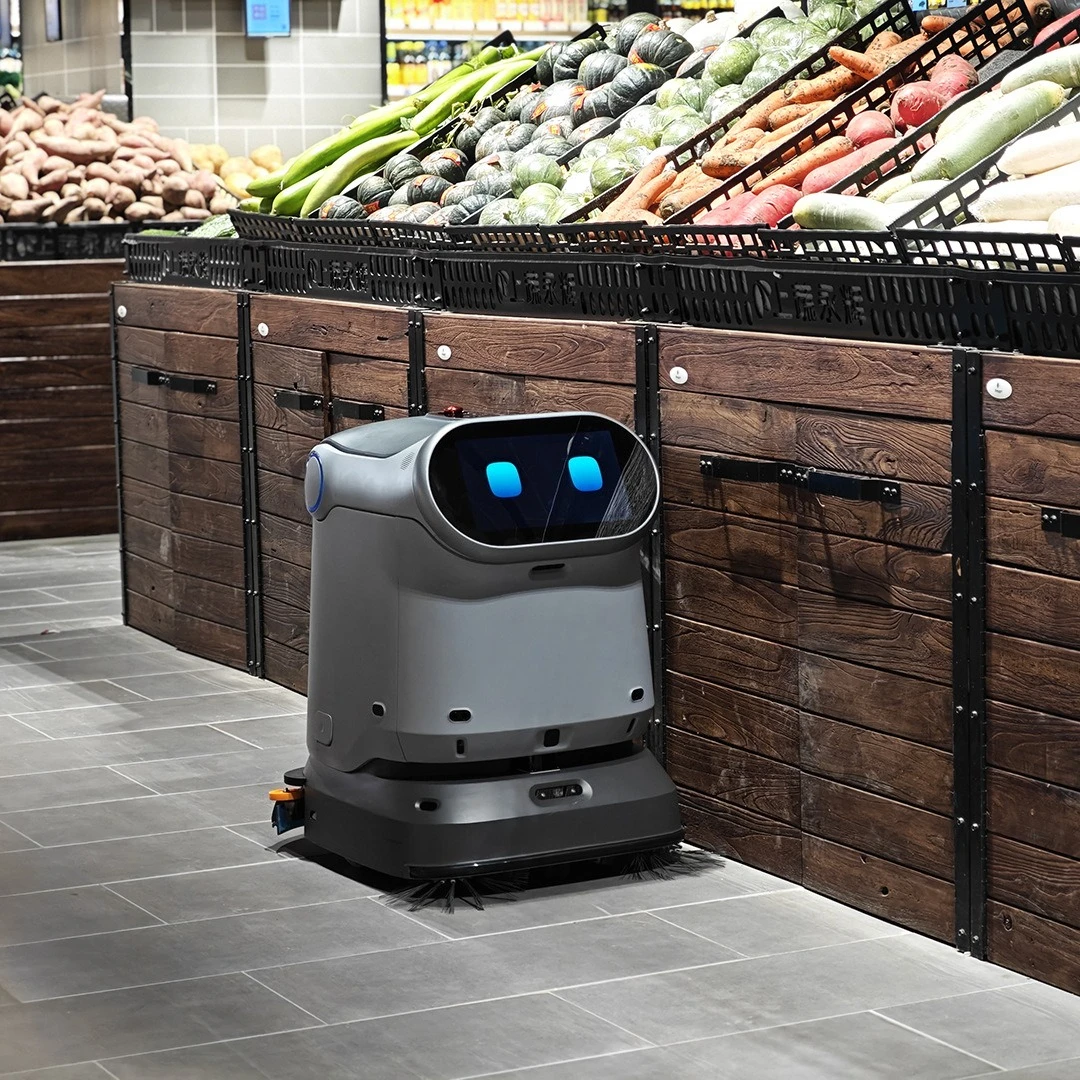 Intelligent commercial cleaning robot automatically sweeps the floor, washes the floor and mops the floor
