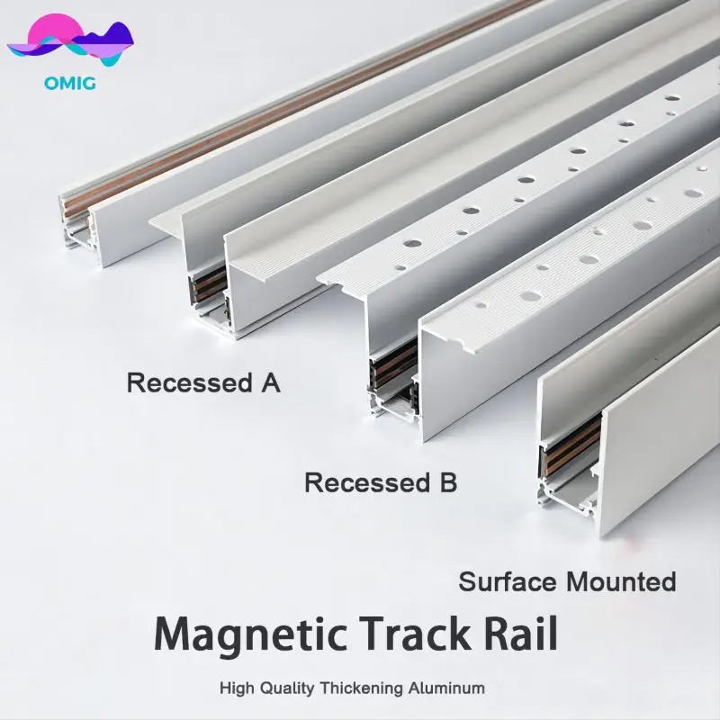 

New Modern White Recessed Magnetic Track Lights Led Lamp Magnet Track Rail Ceiling System Indoor Living Room Lighting Spotlights