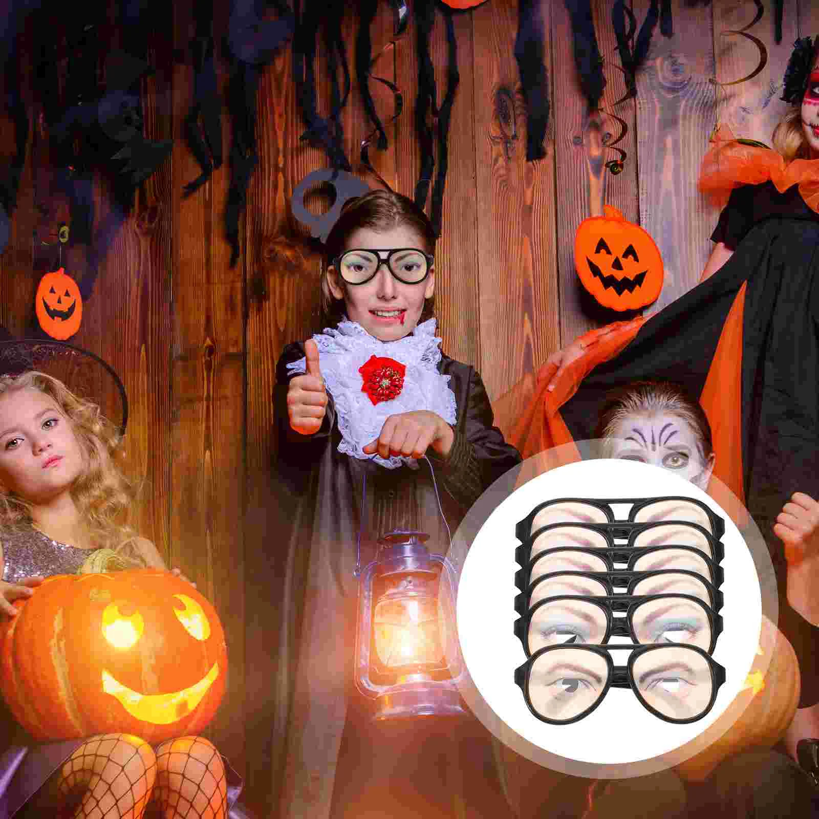 6 Pcs Funny Glasses for Adult Halloween Costumes Eyes Bumper Party Men and Women