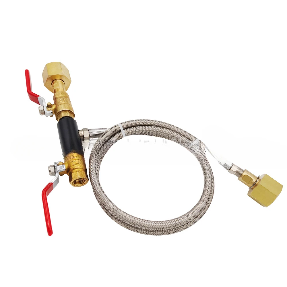 

CO2 cylinder fitting steel braided tube W21.8 to W21.8 (CGA320 to CGA320) inflation valve