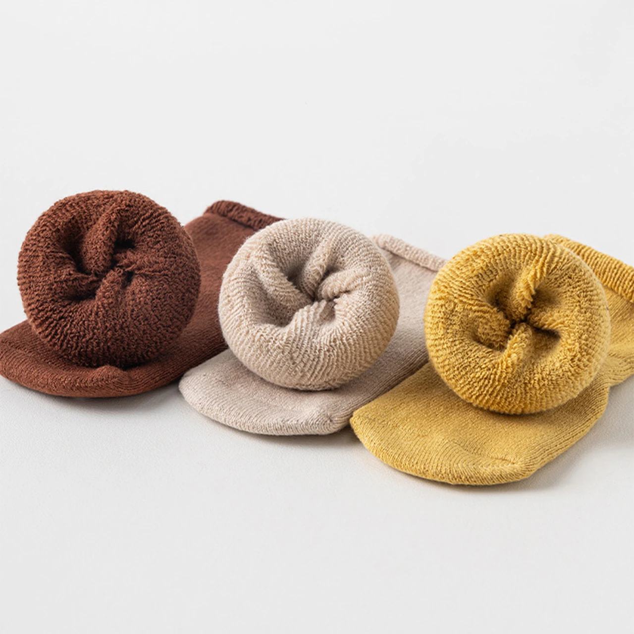 Anti Slip Newborn Floor Sock Thick Lamb Fleece Thermal Footwear Winter Warm Baby Plush Socks 0-1Year Kids Knitted Mid Tube Sock
