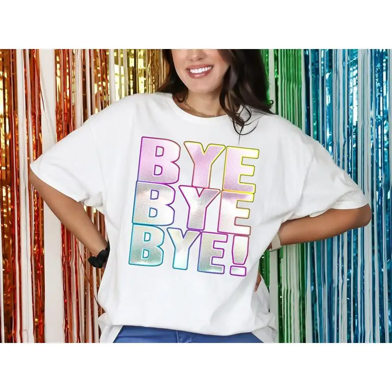 Футболка Bye с необычным принтом, нарядное платье выходного дня, вечеринка, девичник 90-х годов, Nsync