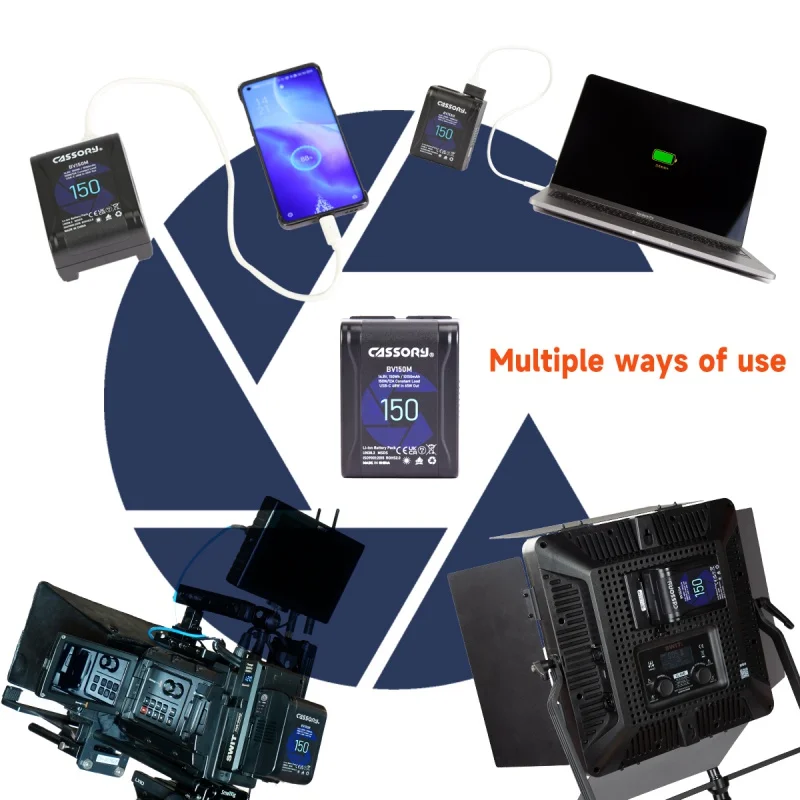 CASSORY BV-77M BV150M V Mount แบตเตอรี่ D-tap NANO Mini Pocket, 77Wh 3A 150Wh V ล็อคแบตเตอรี่กล้องสําหรับกล้องวิดีโอ