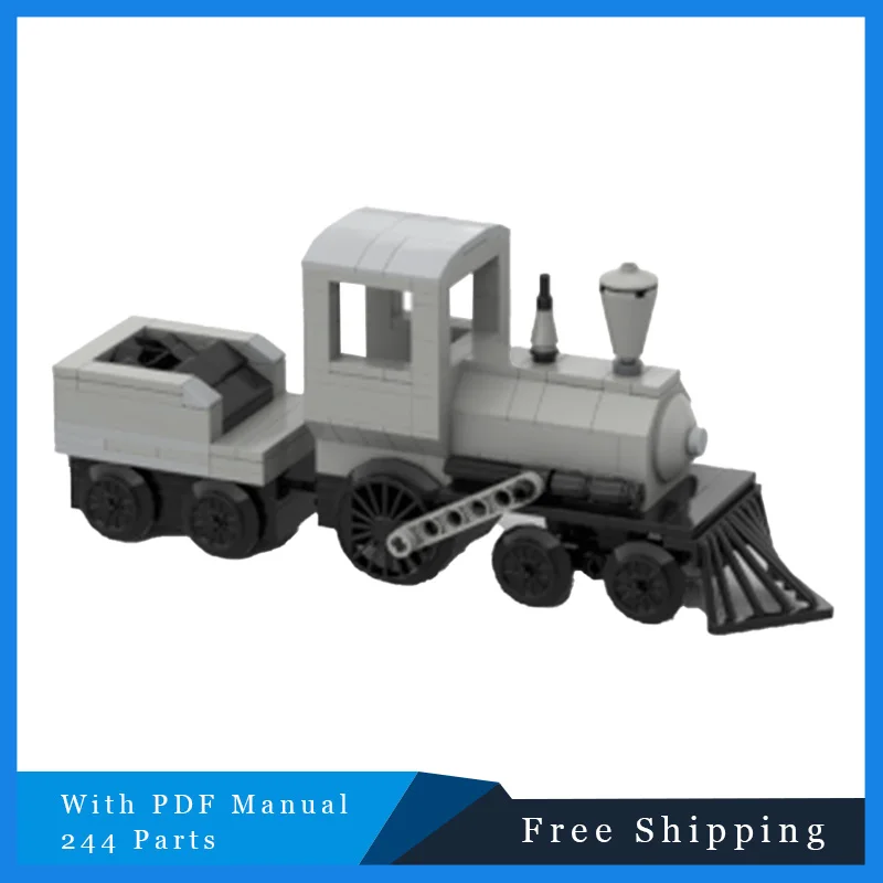 244 piezas de locomotora gris, modelo MOC, bloques de construcción DIY, montar ladrillos, juguetes educativos creativos de Navidad, colección de regalos