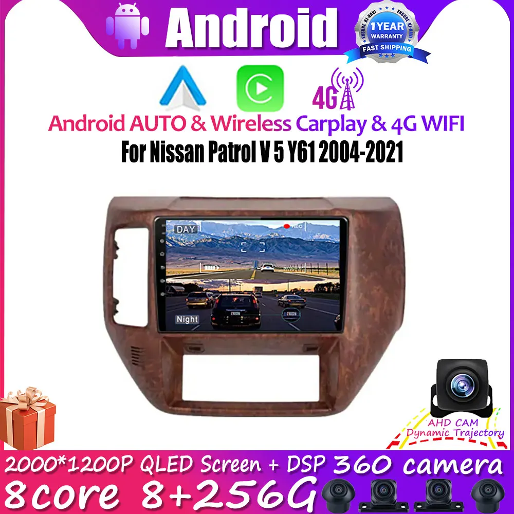 

Android 14 For Nissan Patrol V 5 Y61 2004-2021 Wireless carplay Car Video Radio Multimedia Player DSP RDS GPS Navigation WIFI BT